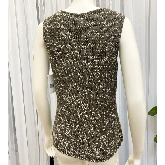 Liz Claiborne Olive Green Open Knit Tank Top - Picture 3 of 4